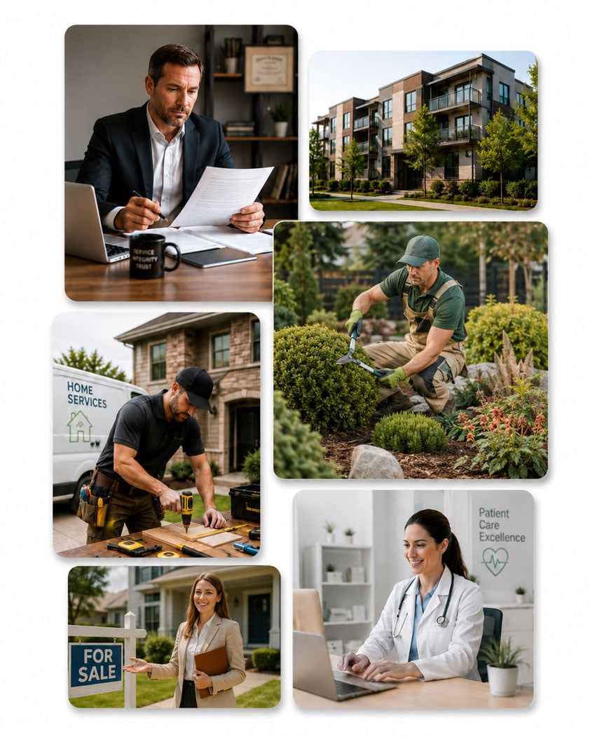 a variety of industries in photo mockup together